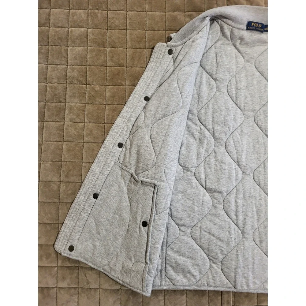 Polo Ralph Lauren Quilted Full Zip Vest Gray Old Money Men's Size Large